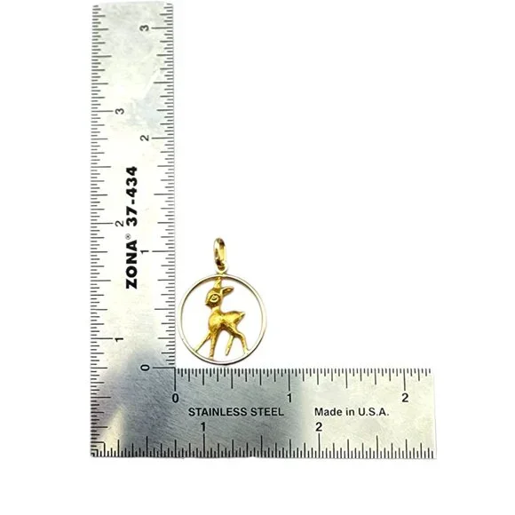 18 Karat Yellow Gold Baby Dear Pendant #23079 - Picture 8 of 9